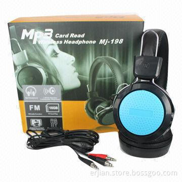 Promotional wireless headphones with FM radio and line in/out functions